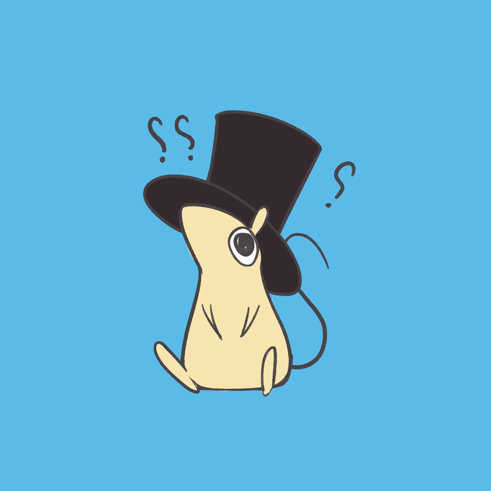 A rat wearing a top hat and looking mighty confused